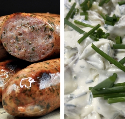 DHL stafet Menu 5, af öxneholm frankfurter og Cremet klassik Kartoffelsalat med purløg & toppet med radiser